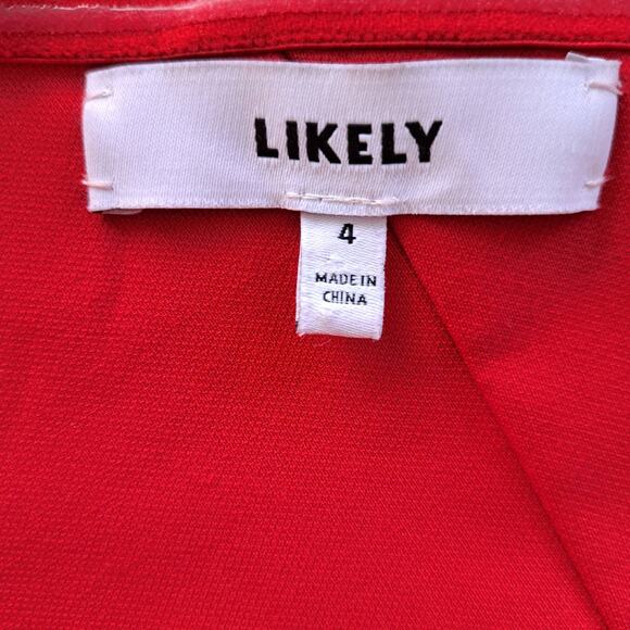 LIKELY Lisette Red One-shoulder Pencil Midi Dress Size 4 - Picture 6 of 10